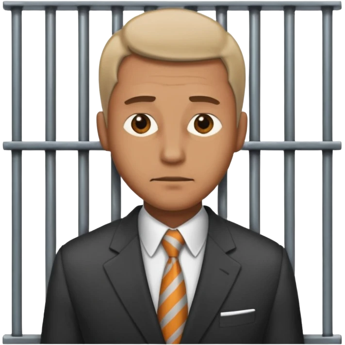 A man in a suit behind bars emoji