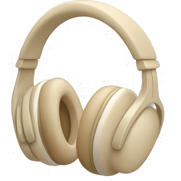 beige apple headphones with beige bows tied on the sides emoji