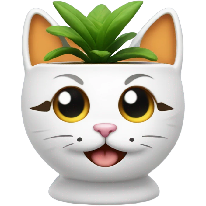 Kitty cat planter emoji