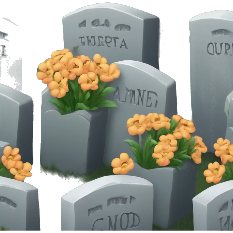 Tombstones with flowers  emoji
