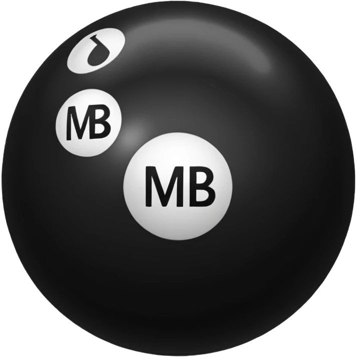Black pull Ball with MB written on it. Nothing else no holes or anything. emoji
