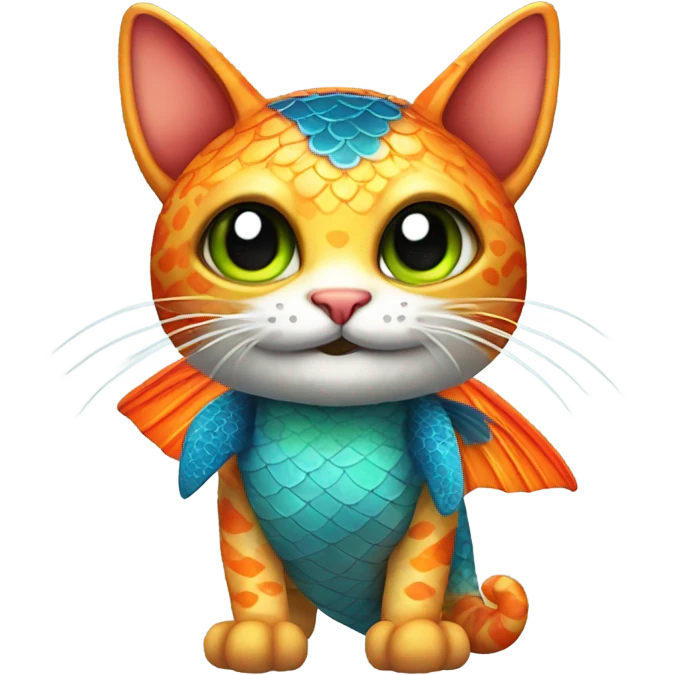 Cat wearing a fish costume  emoji