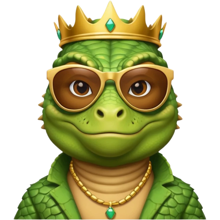 rich capitalist iguana king gold sunglasses emoji