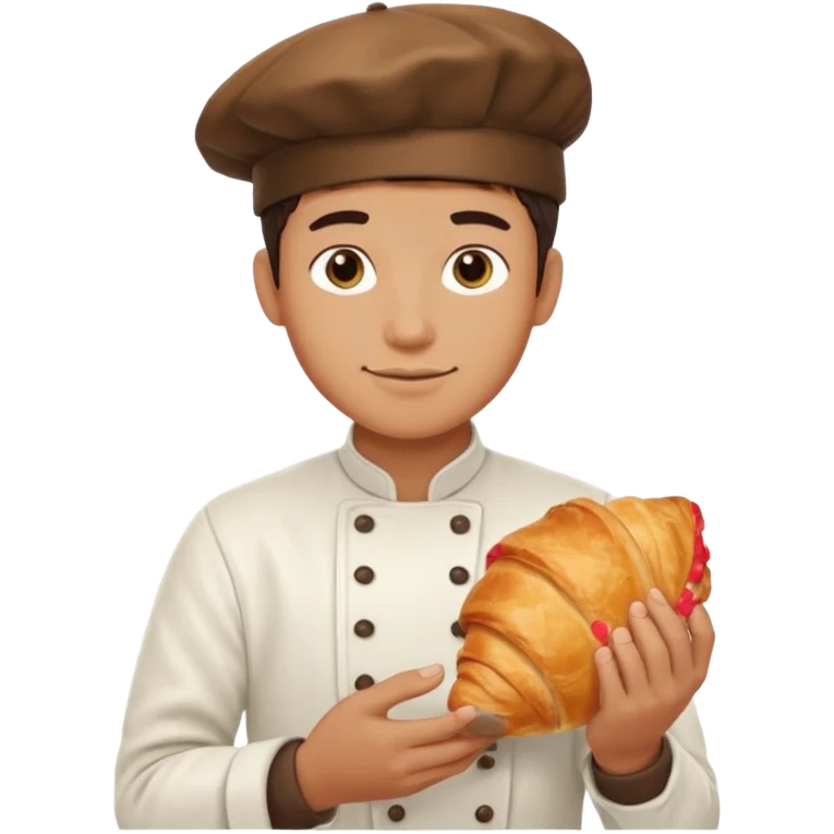 Young male baker – holding a croissant

 emoji