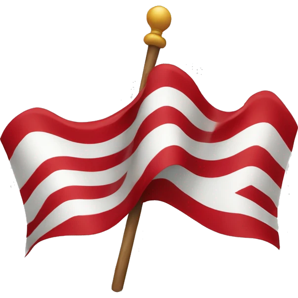 Red and white flag in a heart emoji