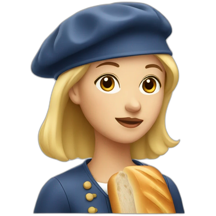 french-girl-with-bread-and-beret emoji