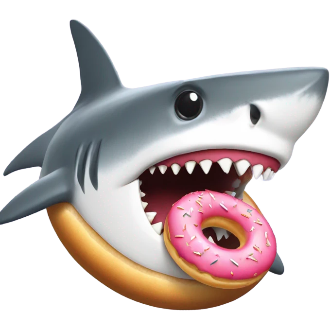 Shark eating a donut  emoji