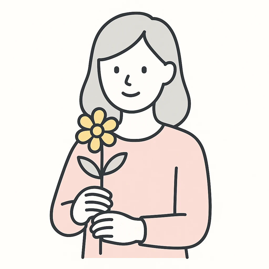 yellow flower in flat pink gray style emoji
