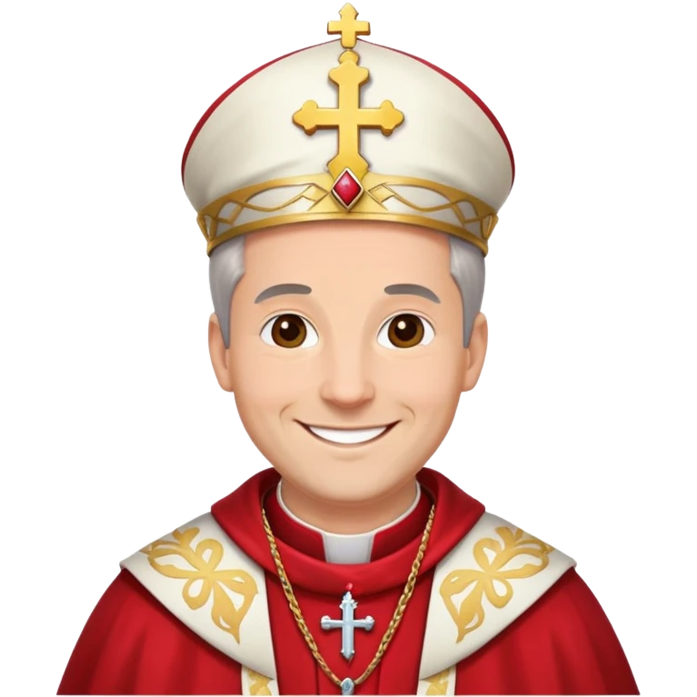bishop in red, smiling emoji