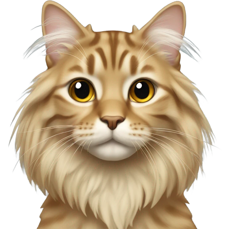 Beige long hair tabby emoji