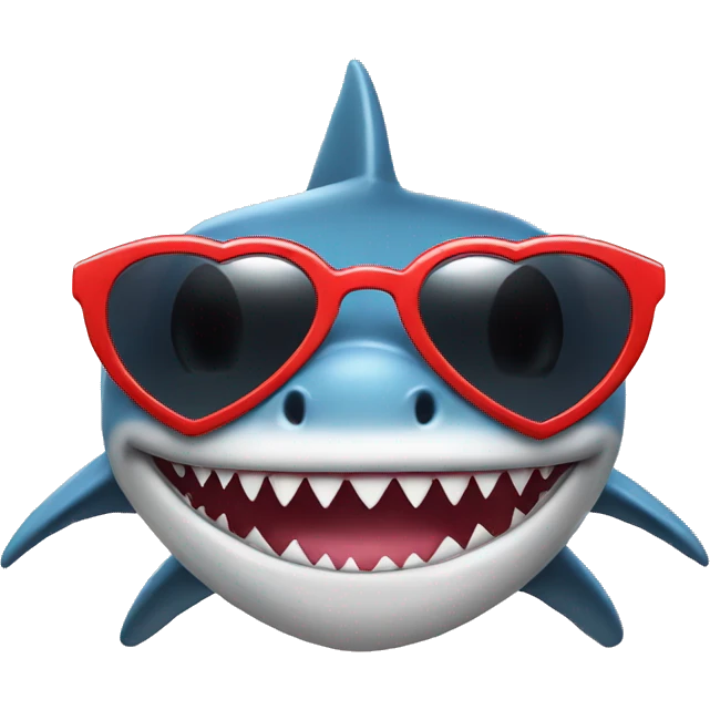 Shark wearing heart sunglasses  emoji