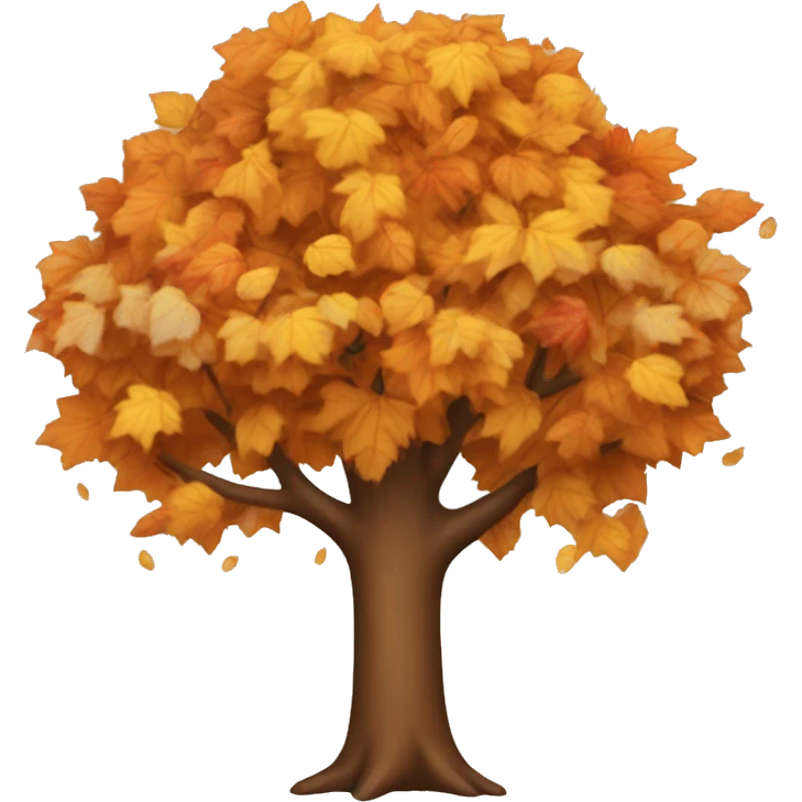 autumn tree with leaves falling  emoji