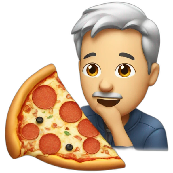 Man eating pizza emoji