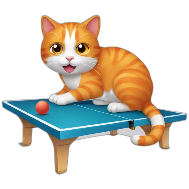 orange cat with a ping pong paddle emoji