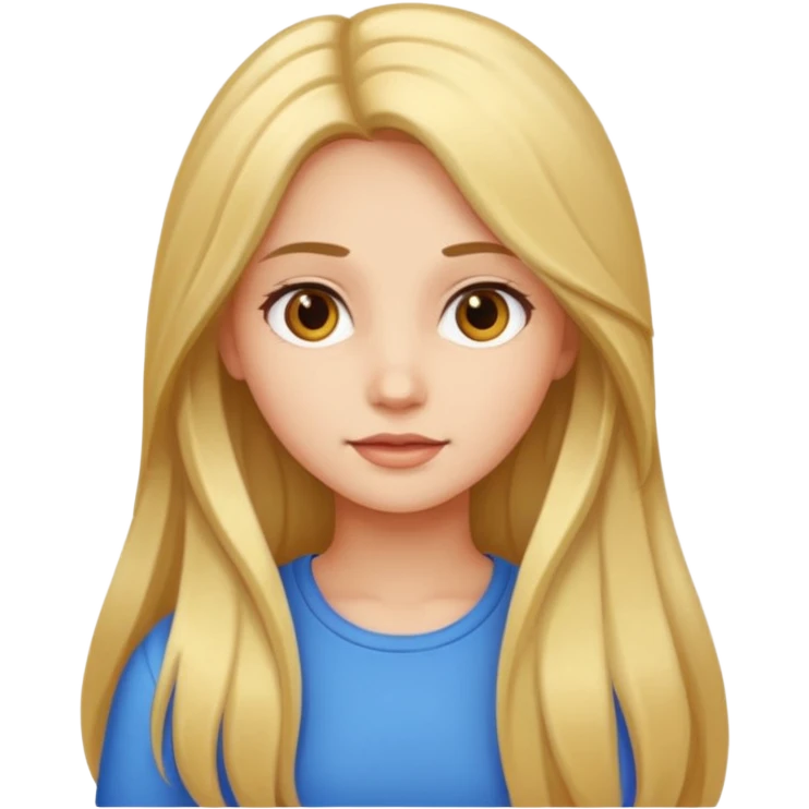 A girl  whit long hair bright  emoji