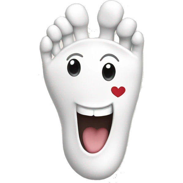  white foot with a heart, eyes and smile emoji