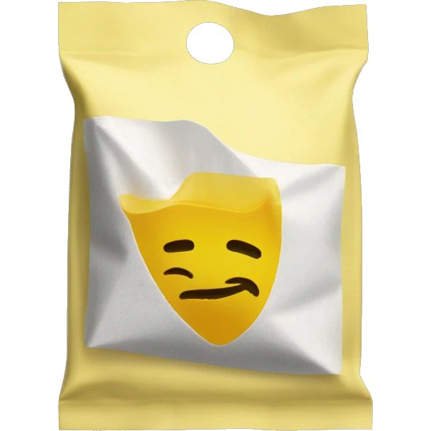 Tea bag with yellow label emoji