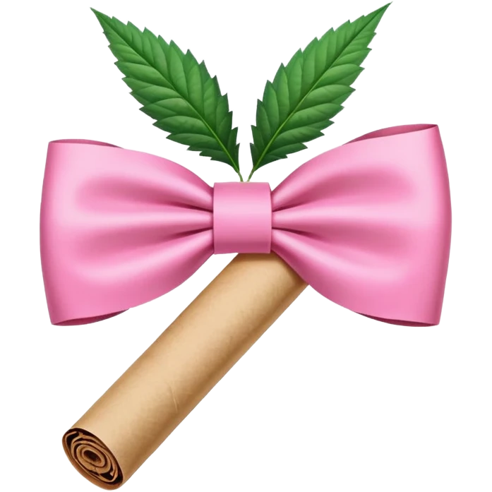 rolled cbd blunt add pink bow emoji