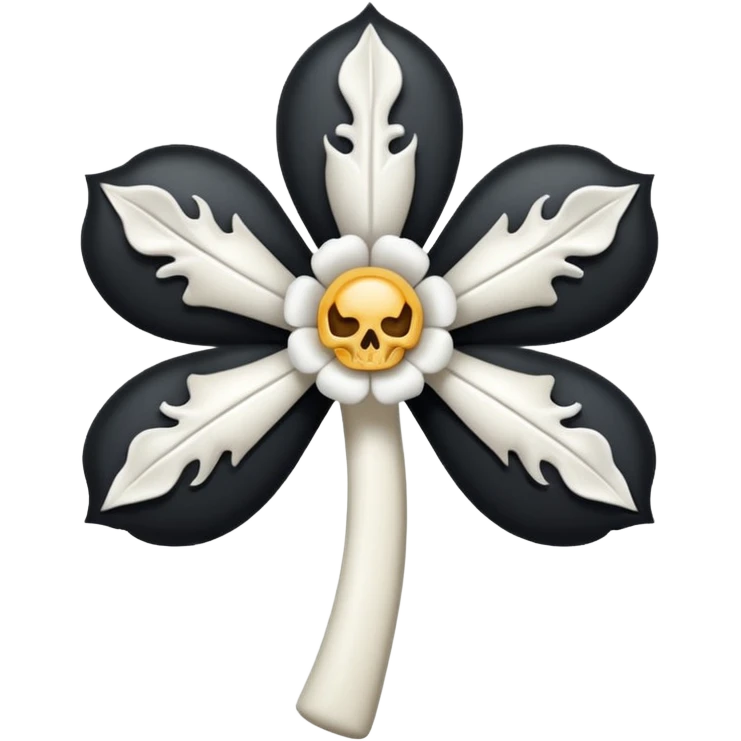 A gothic bone flower emoji