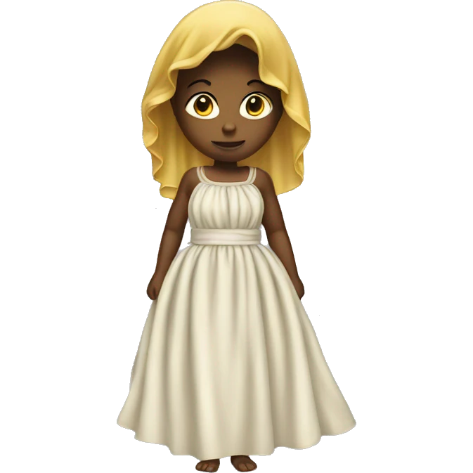 a girl wearing a shower curtain as a dress emoji