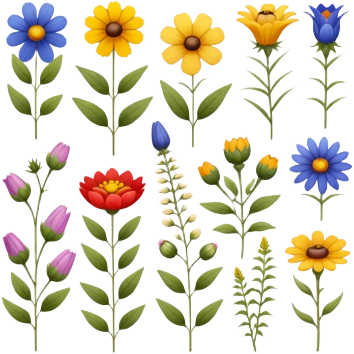 Vintage wildflowers  emoji