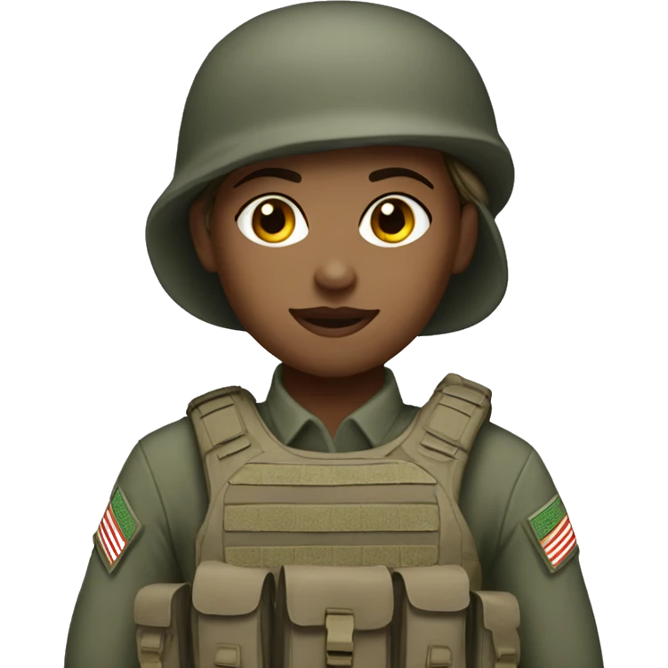 White girl soldier emoji