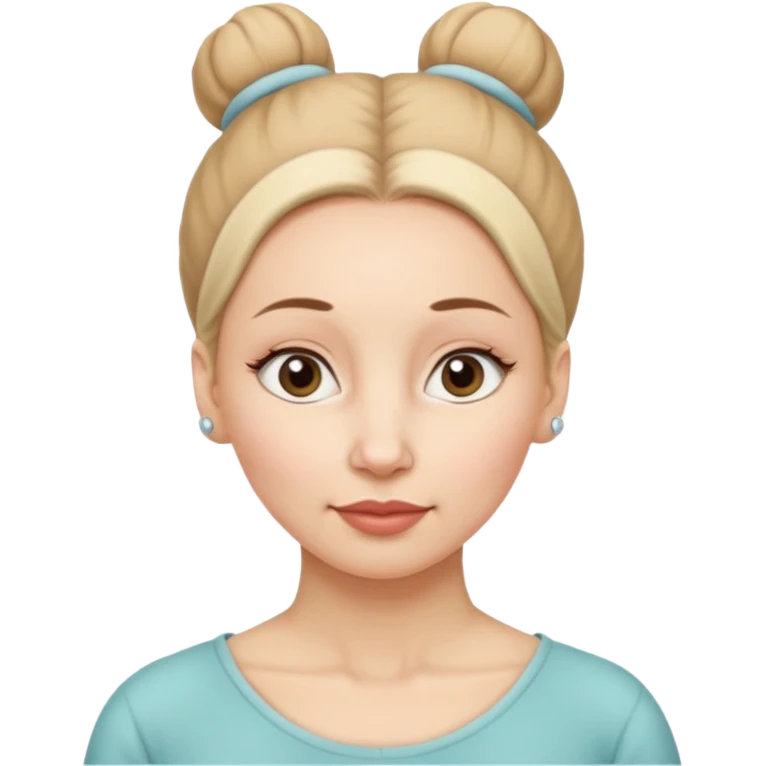 a woman, with a bun, mid 60, wearing a tracheostoma emoji