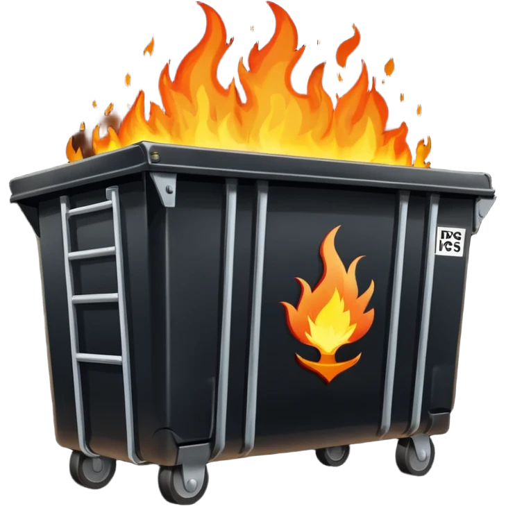 Flaming dumpster fire with the words "Indian bureaucracy" on the dumpster. No typo. emoji