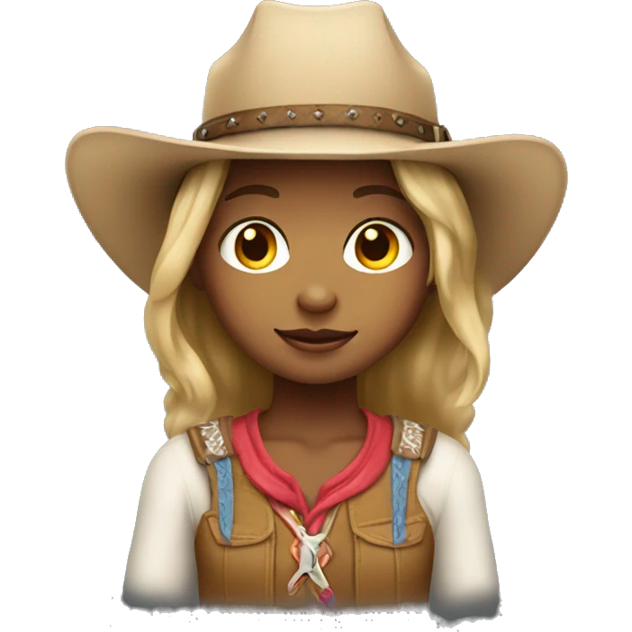 Little girl with light skin wearing a cowboy hat  emoji