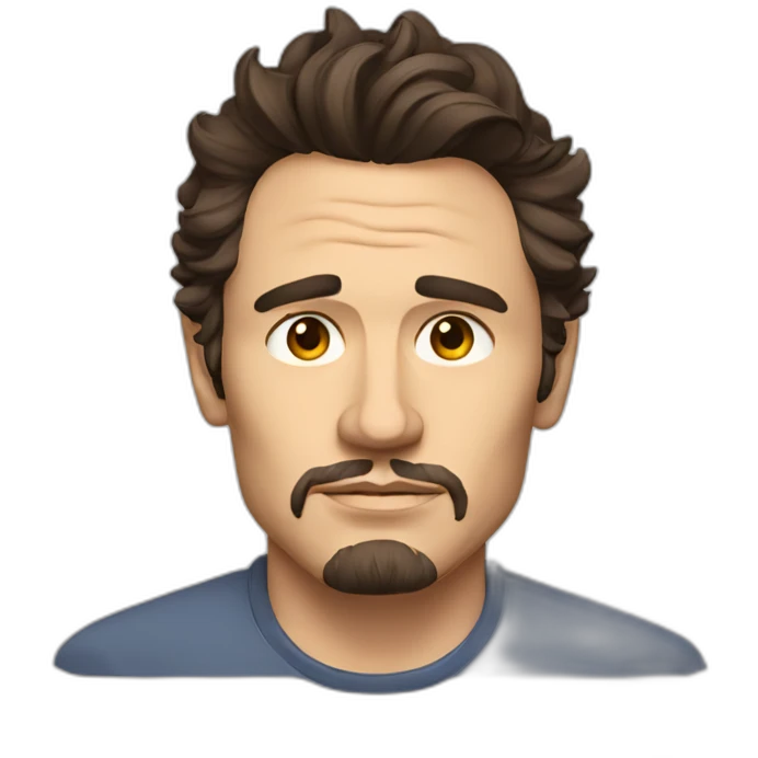 james franco serious cartoon wearing shirt emoji