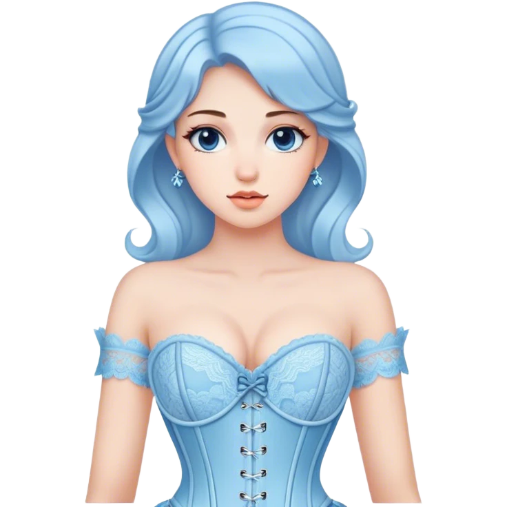 pastel blue lace corest emoji