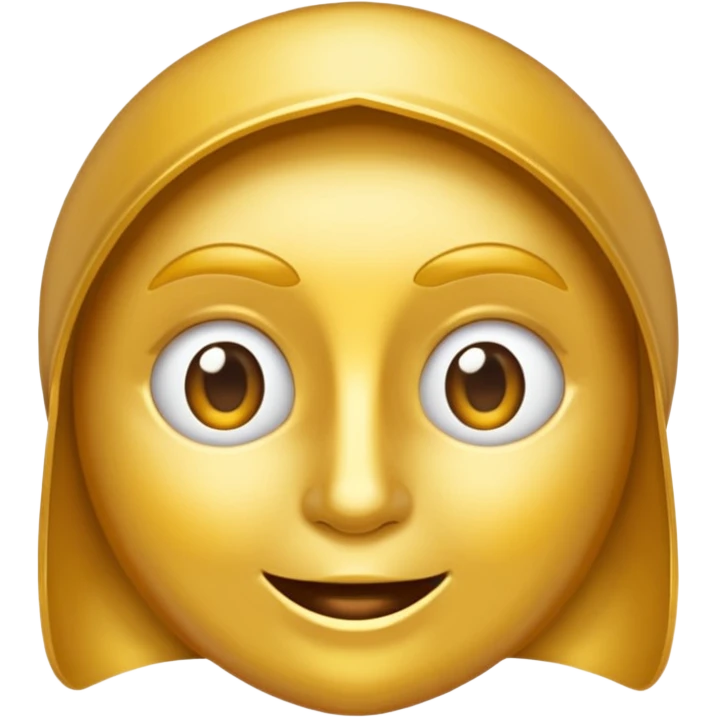 eine goldene schallpaltte, die ein gesicht hat und lächelt, keine menschlcihes gesicht emoji