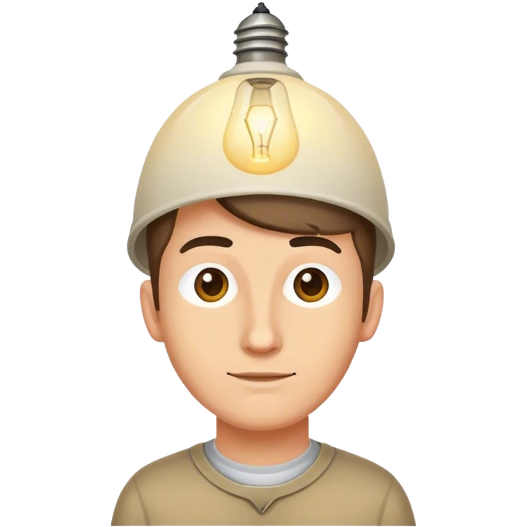 caucasian programmer with lamp on a head emoji