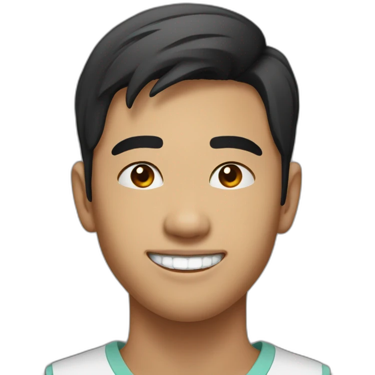 handsome South east asian 20 year old with only a black left front tooth emoji