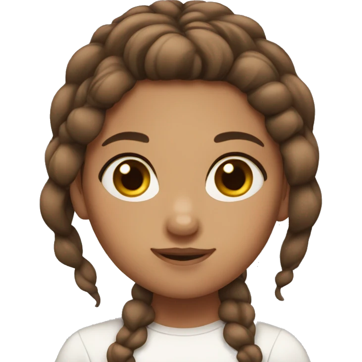 Bun brown Hair Girl with brown eyes emoji