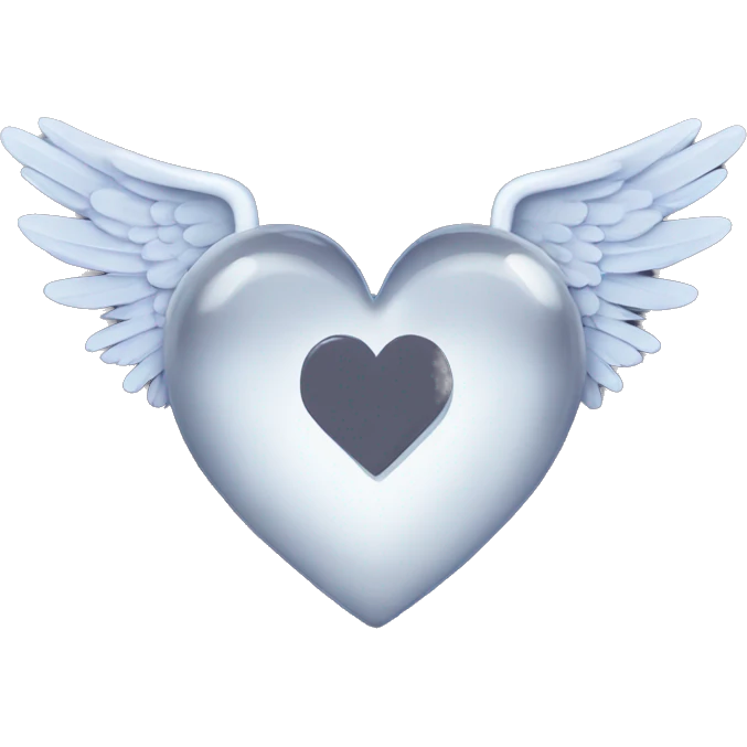 heart outline with halo and angel wings  emoji