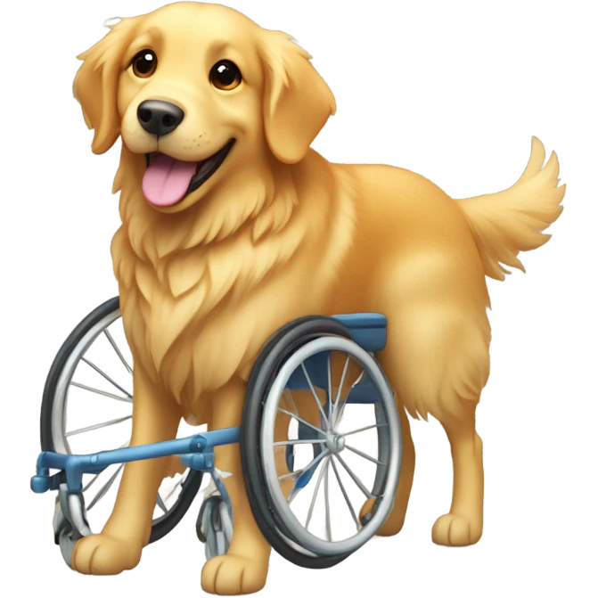 A golden retriever in a wheelchair emoji