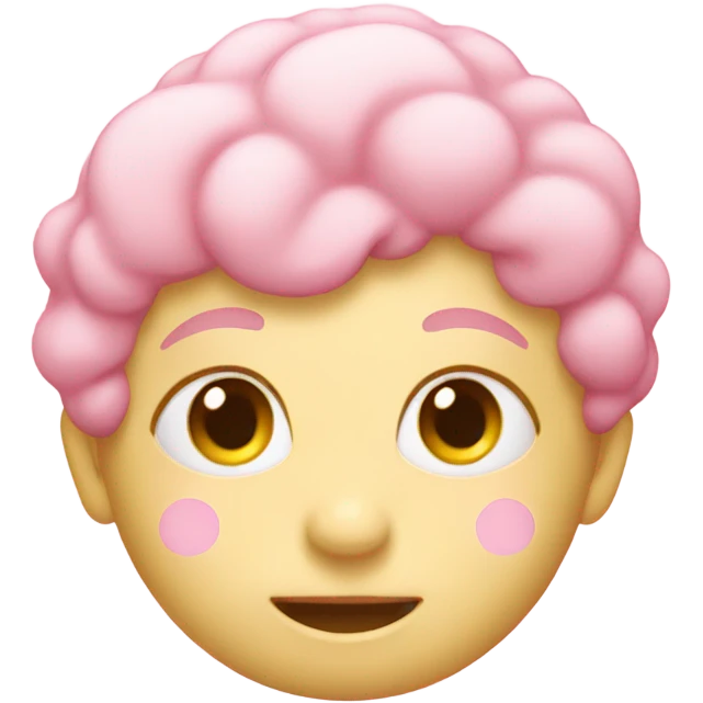 Pastel pink bubble with yellow highlights emoji