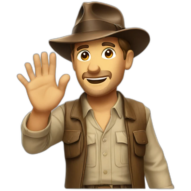 Indiana Jones waving emoji