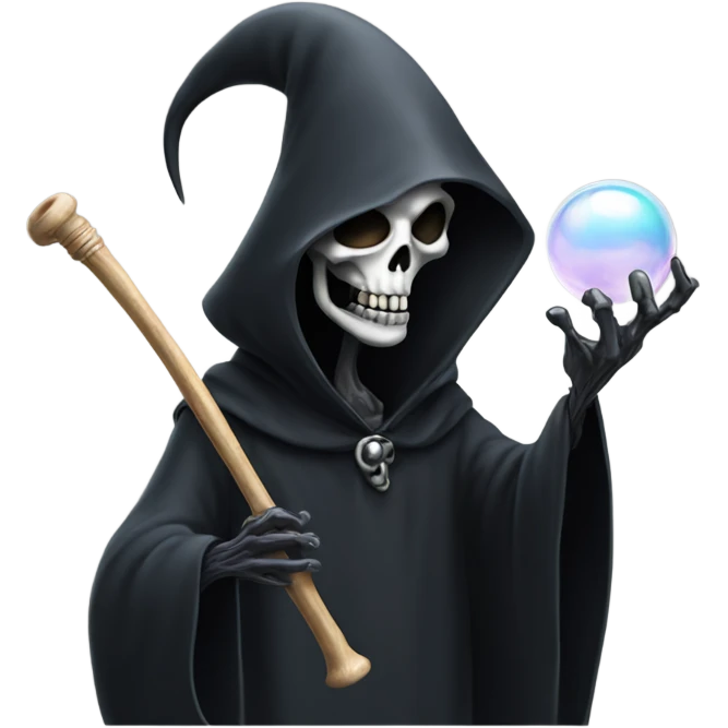 Grim reaper blowing bubbles with a wand emoji