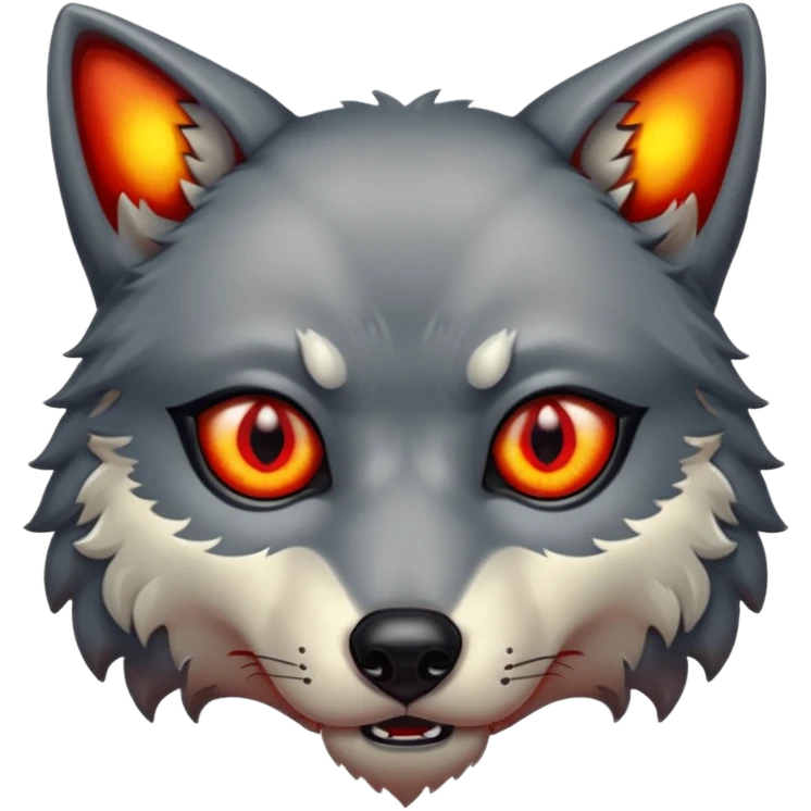 Wolf eyes glowing red only showing the eyes emoji