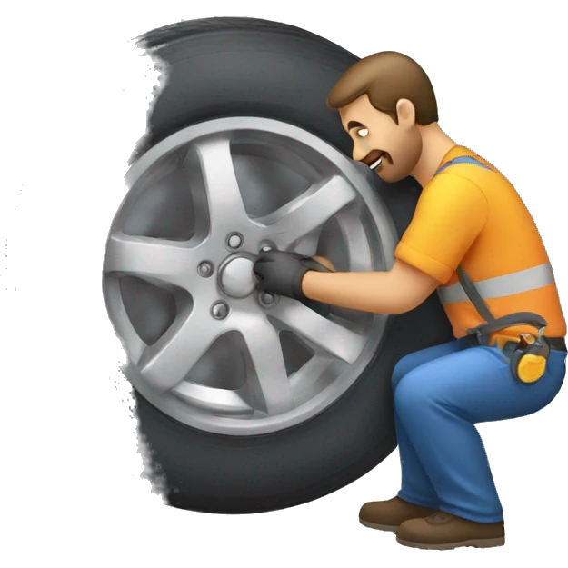 a man fixing a wheel emoji