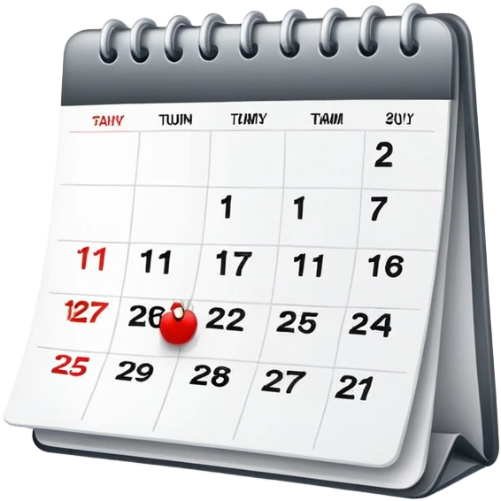 Calendar with x marked  emoji