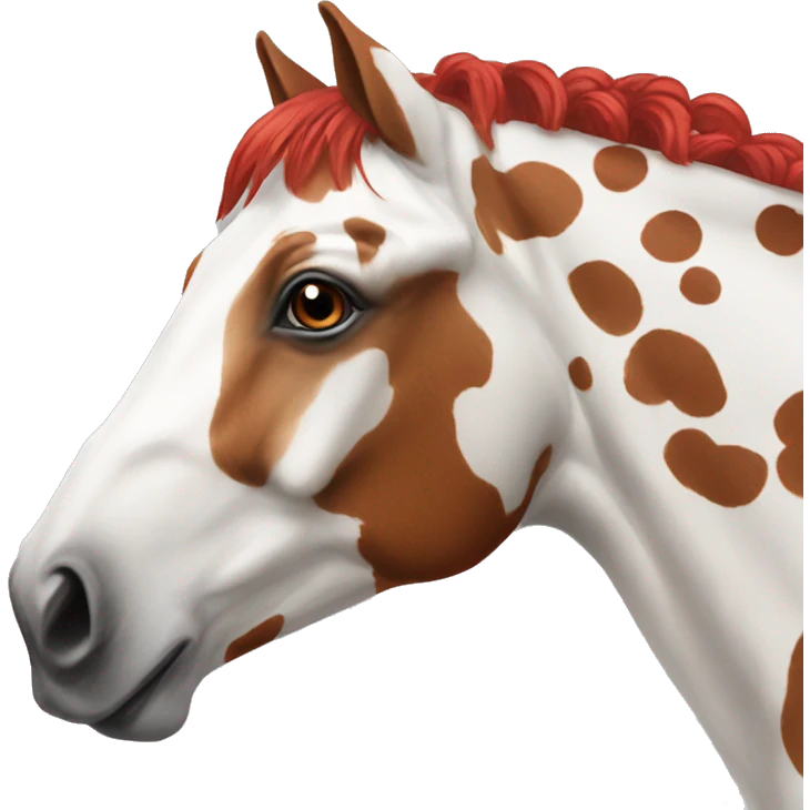 a red and white spotted horse  emoji