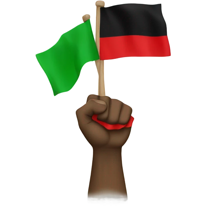 Black fist holding a red black and green flag  emoji