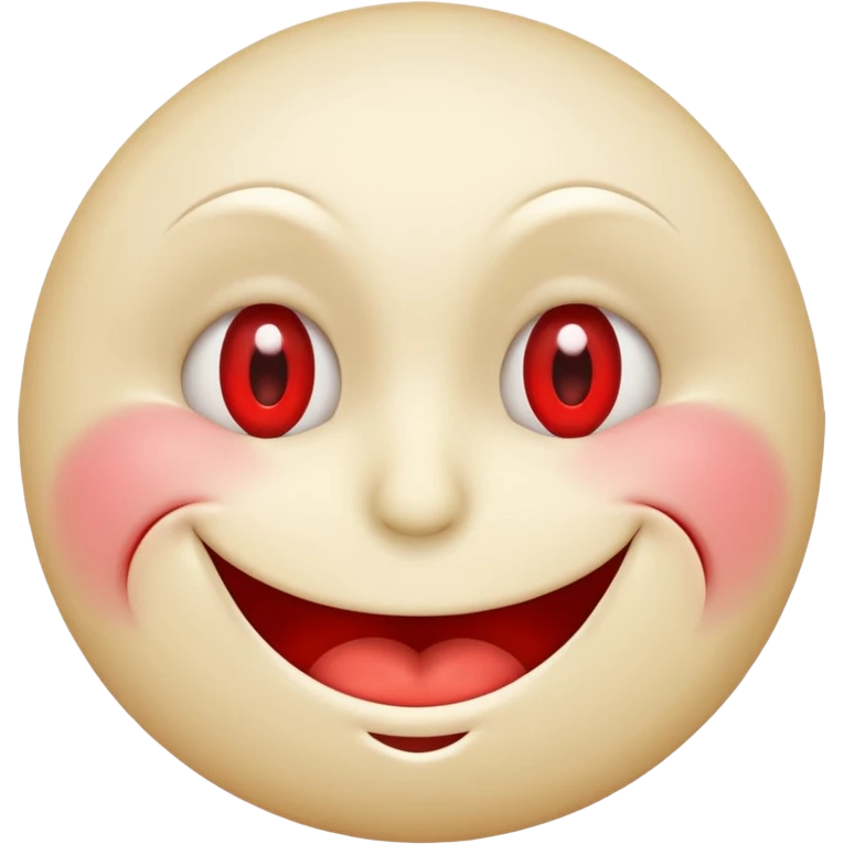 Insane smiley face who’s greedy and has red tired eyes  emoji
