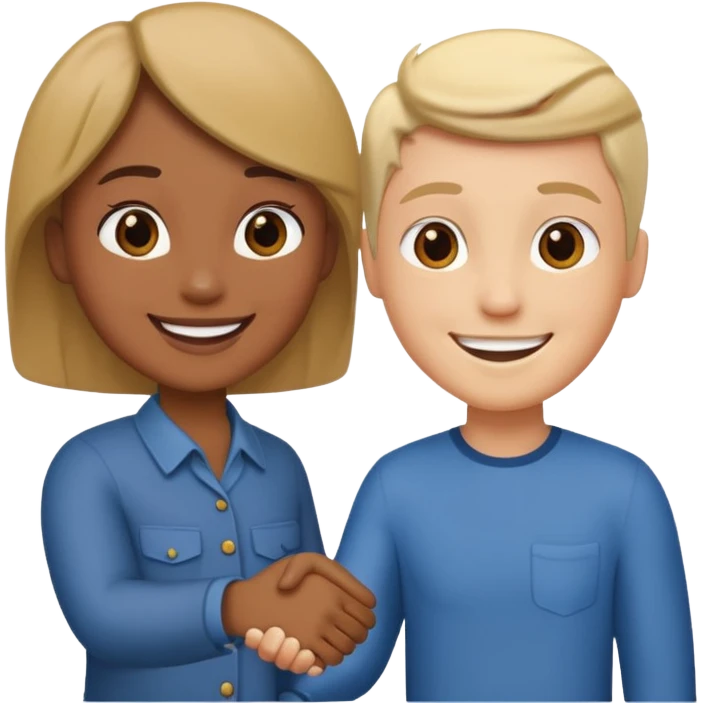 hand shake different color skin emoji