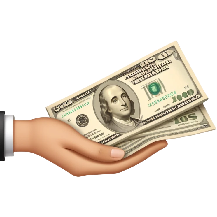 hand receive money emoji