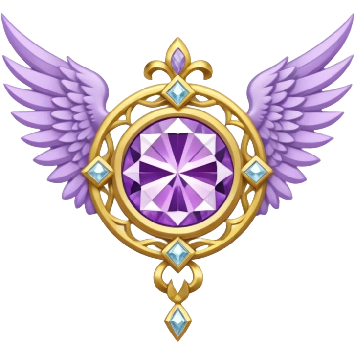 holy emblem with white wings and light purple diamond in the middle emoji