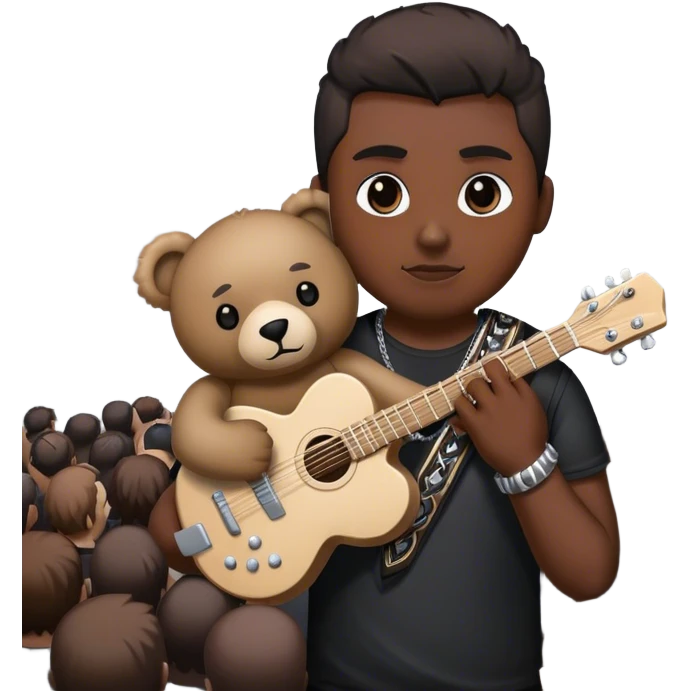 Teddybär maorie auf dem Arm auf einem Metal Konzert  emoji